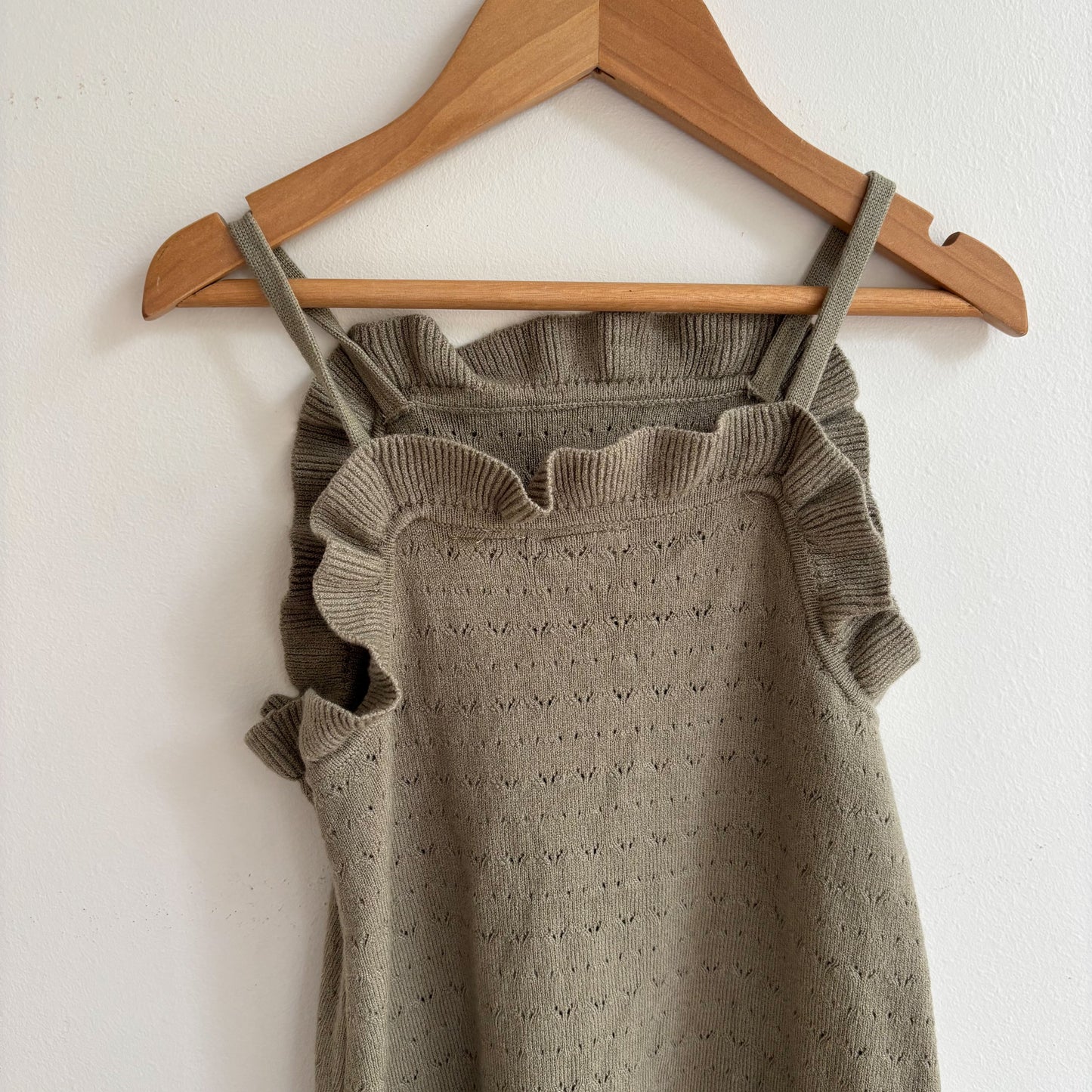 Sage Green Knit Ruffle Romper (3Y)