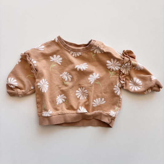 Beige Daisy Sweatshirt (6-12M)