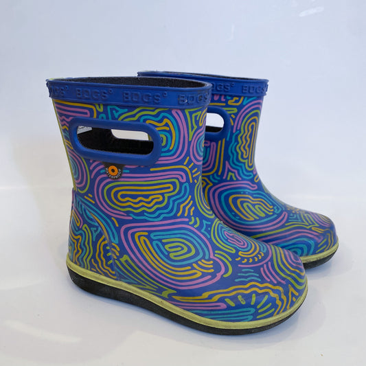 Purple Patterned Rain Boots (C7)