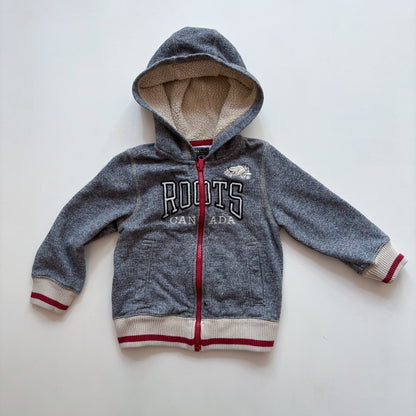 Grey Red-Zip Hoodie (4T)