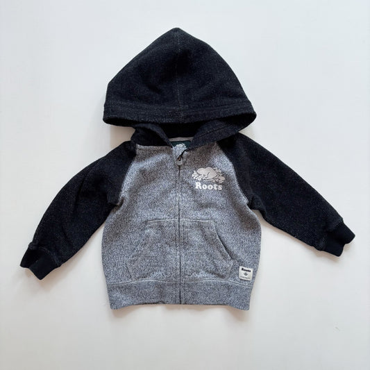 Black + Grey Zip Hoodie (12-18M)