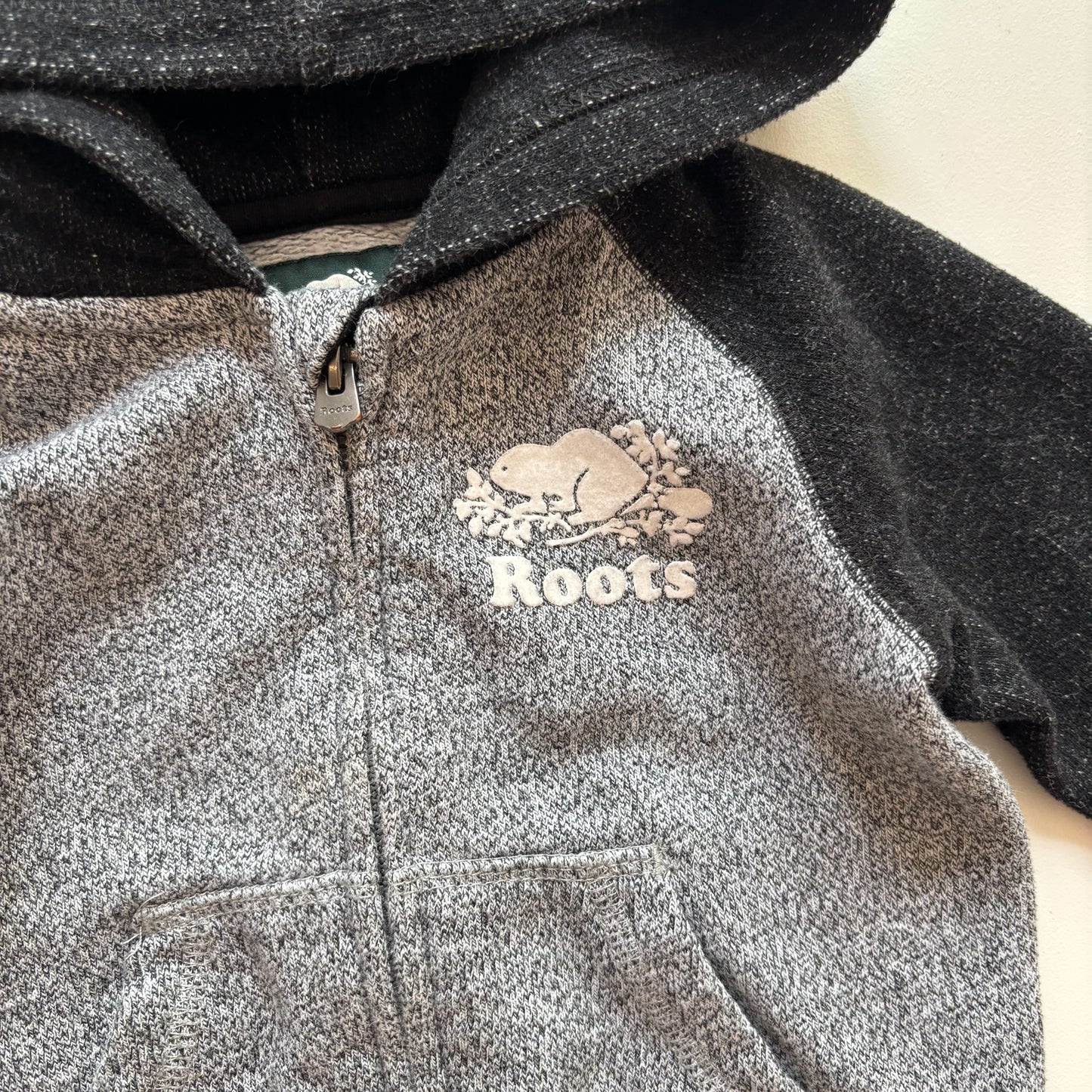 Black + Grey Zip Hoodie (12-18M)