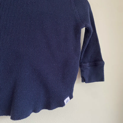 Navy Waffle Hoodie Shirt