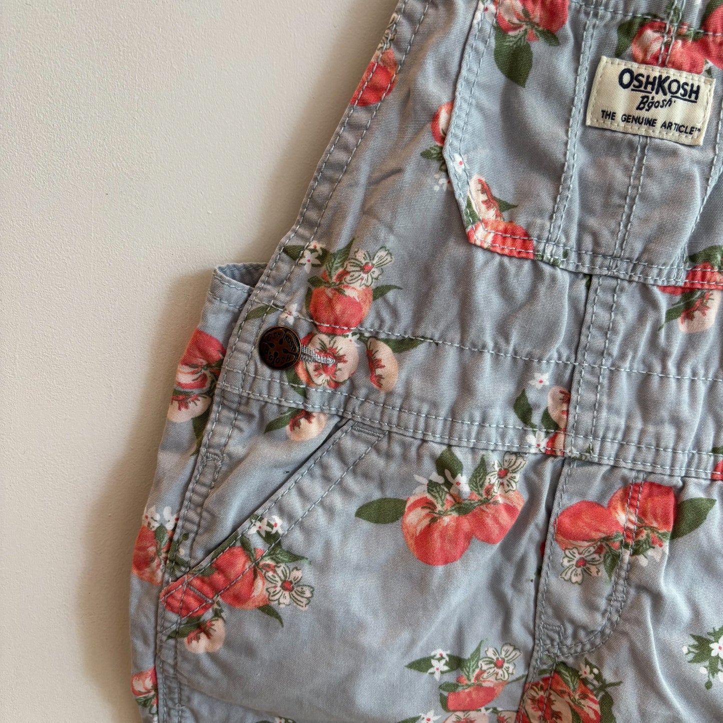 Peach Print Shortalls (24M)