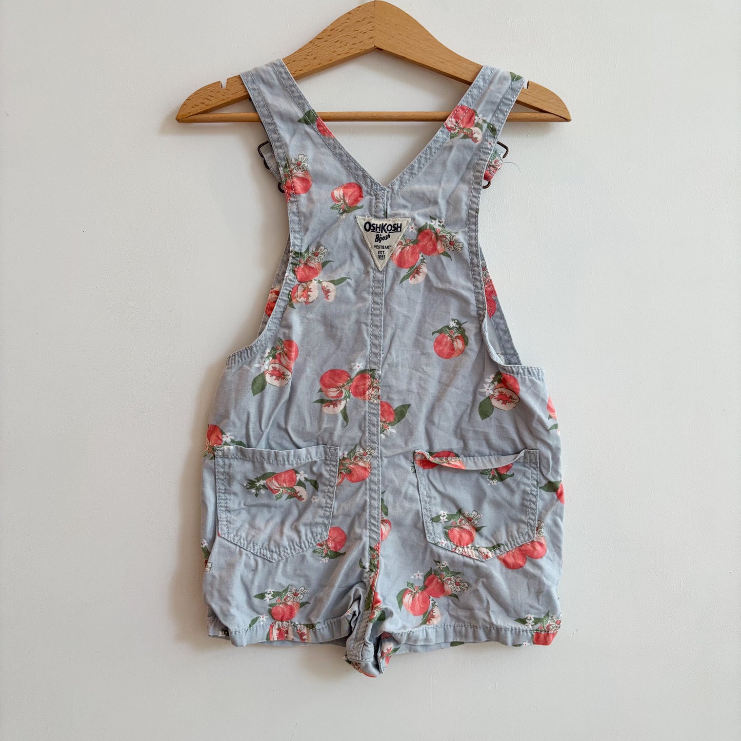 Peach Print Shortalls (24M)