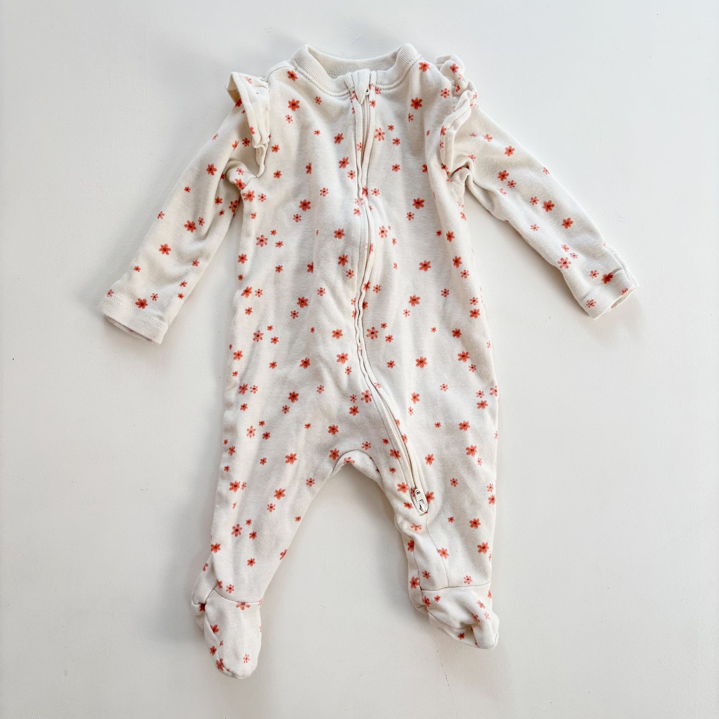 Pink Flower Pattern Sleeper (0-3M)