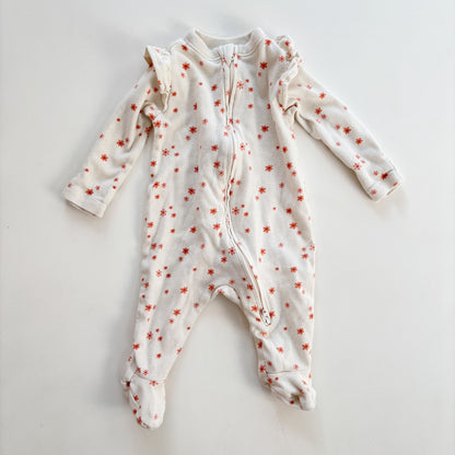Pink Flower Pattern Sleeper (0-3M)