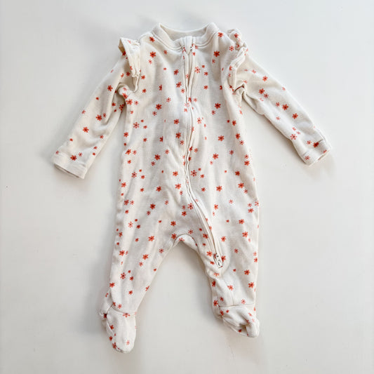Pink Flower Pattern Sleeper (0-3M)