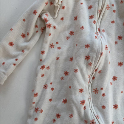 Pink Flower Pattern Sleeper (0-3M)
