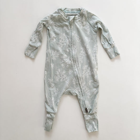 Mint Floral Sleeper (0-3M)