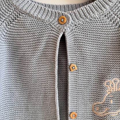 Soft Cardigan w/ Giraffe (0-3M)