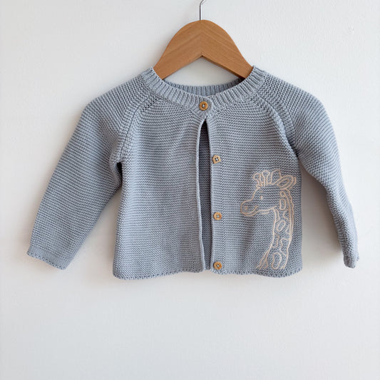 Soft Cardigan w/ Giraffe (0-3M)