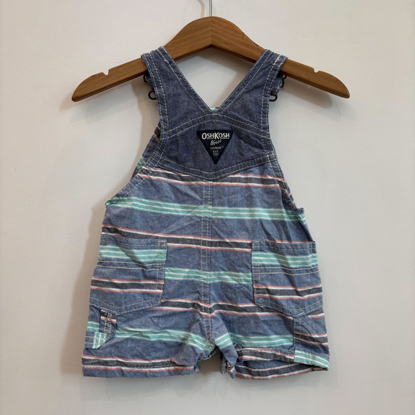 Striped Shortalls (3-6M)