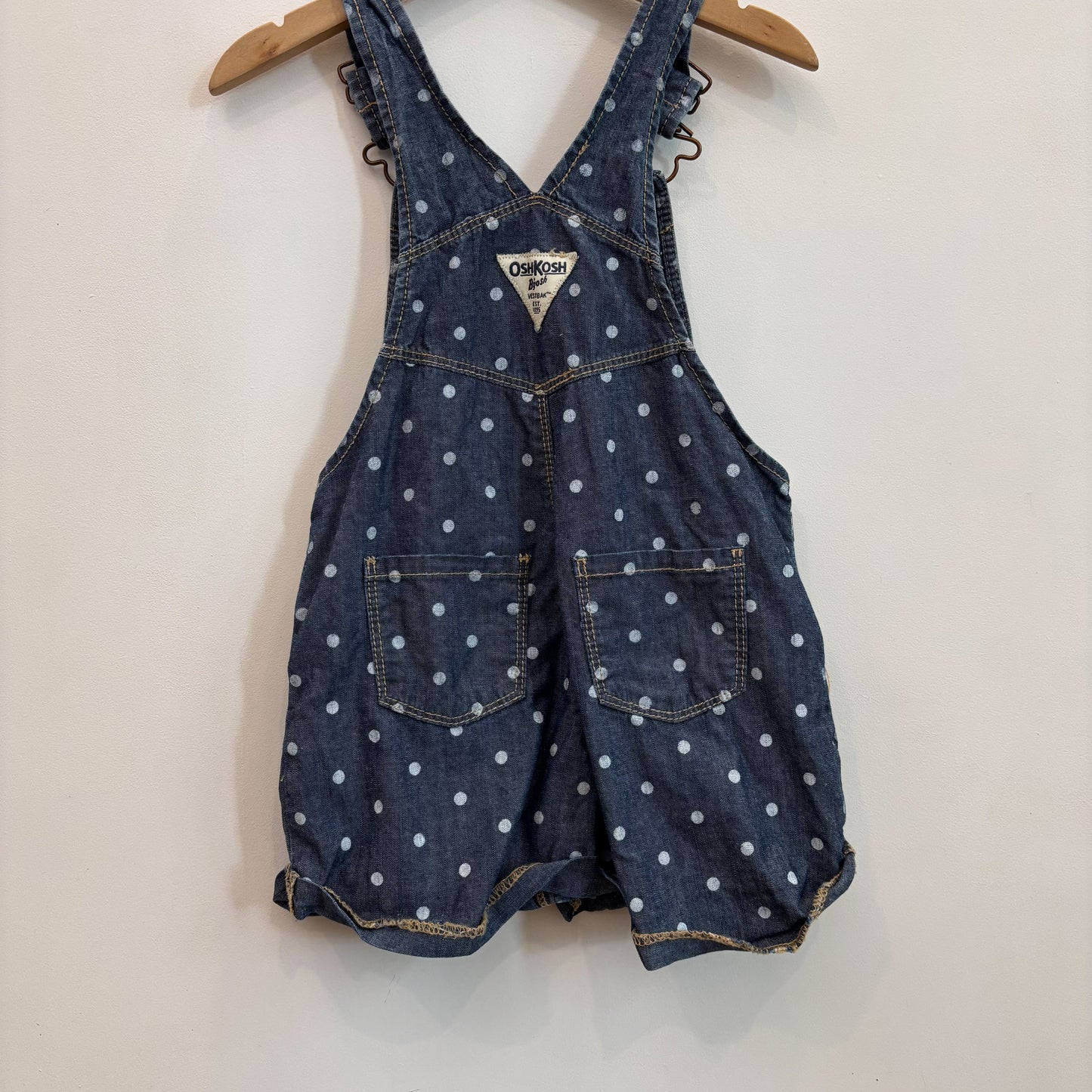 Blue Polka Dot Shortalls (2T)