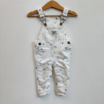 White Floral Overalls (3-6M)