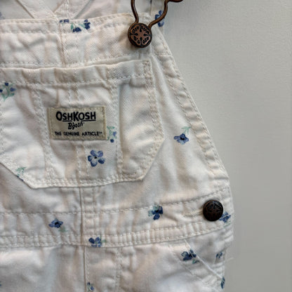 White Floral Overalls (3-6M)