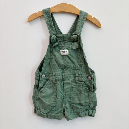 Green Linen-Blend Shortalls (3T)