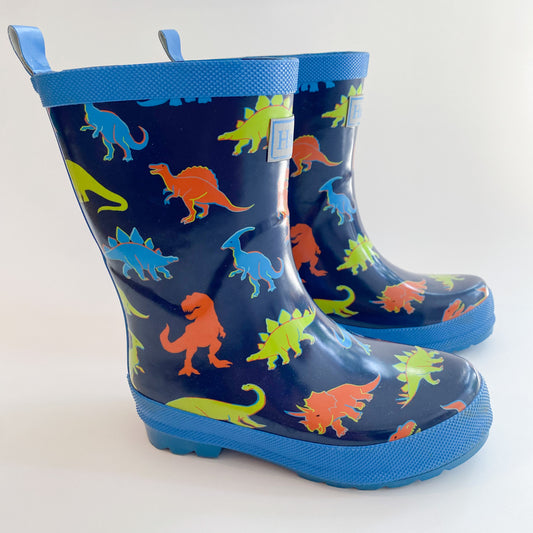 Navy Dino Rain Boots (11C)