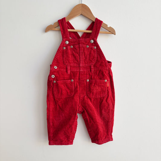 Red Corduroy Overalls (3-6M)