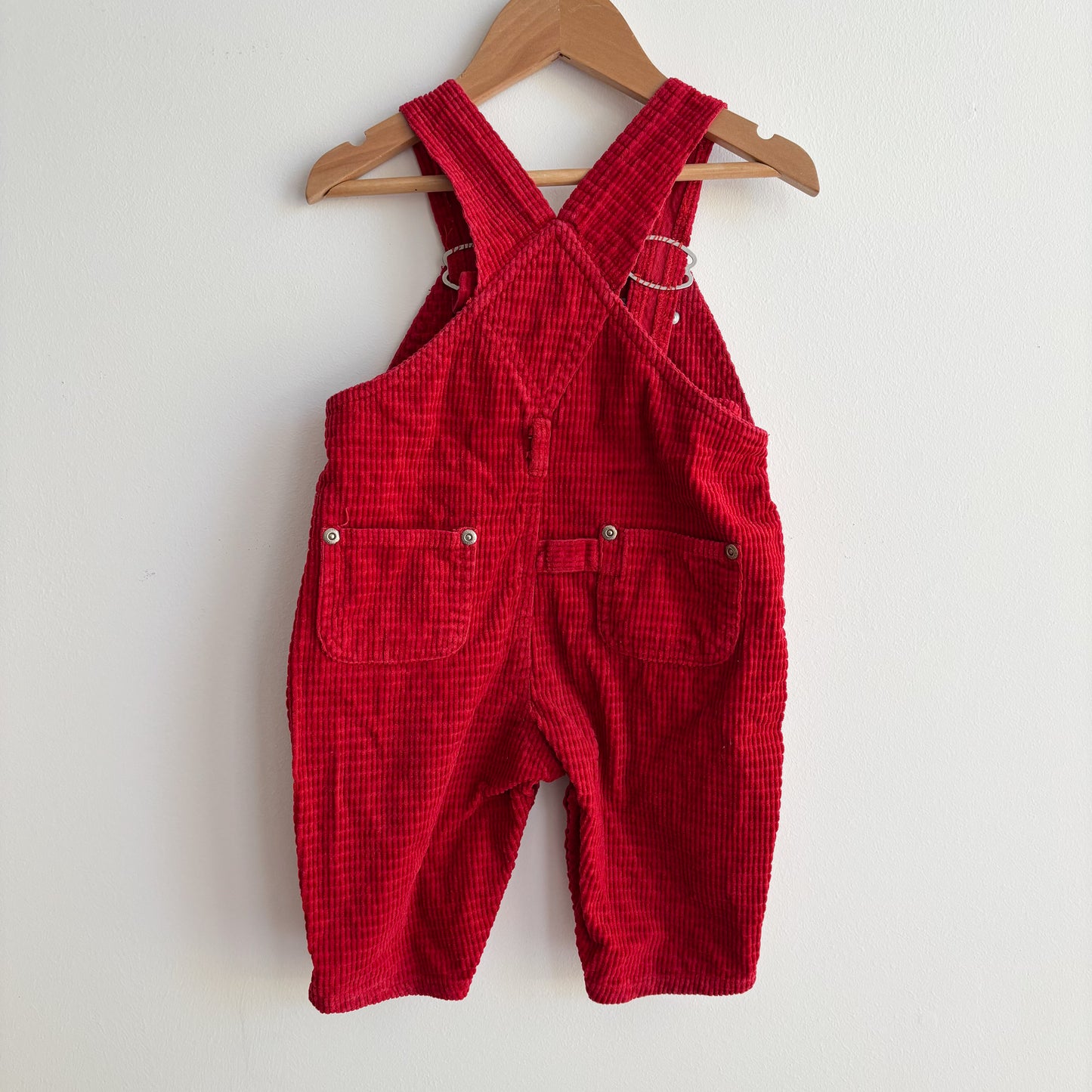 Red Corduroy Overalls (3-6M)