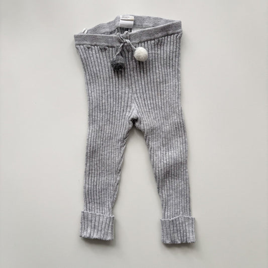 Ribbed Leggings with Pom Poms (9-12M)