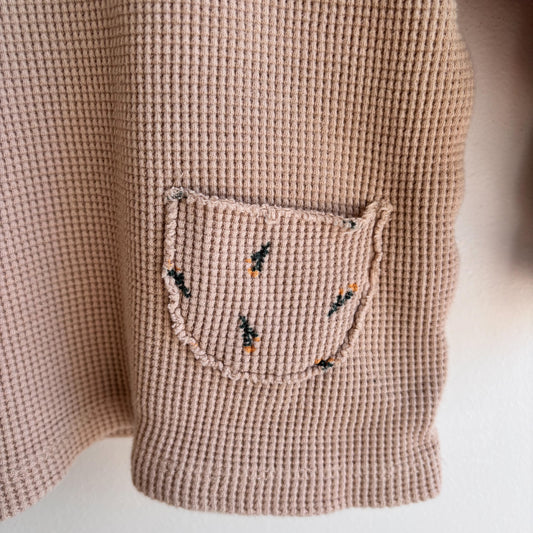 Waffle Shirt w/ Floral Pocket (18-24M)
