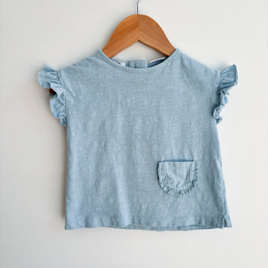 Blue Ruffle Tee/Tank (9-12M)