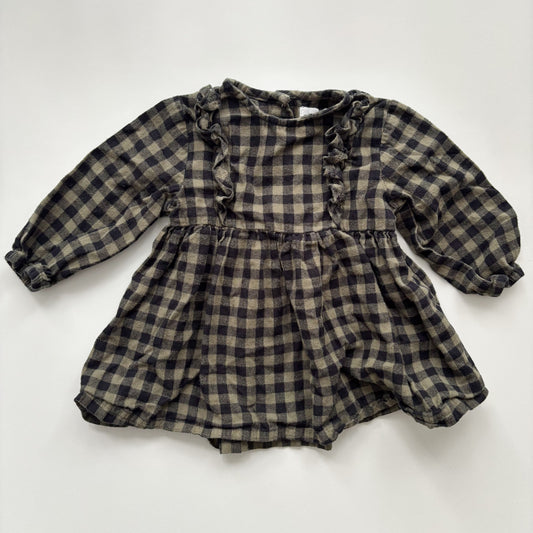 Green Checkered Dress (3-6M)