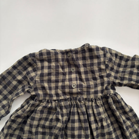Green Checkered Dress (3-6M)