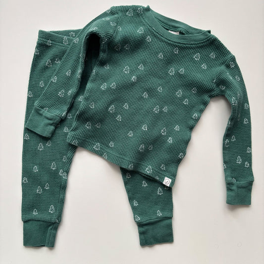 Green Tree Waffle Pajamas (2T)