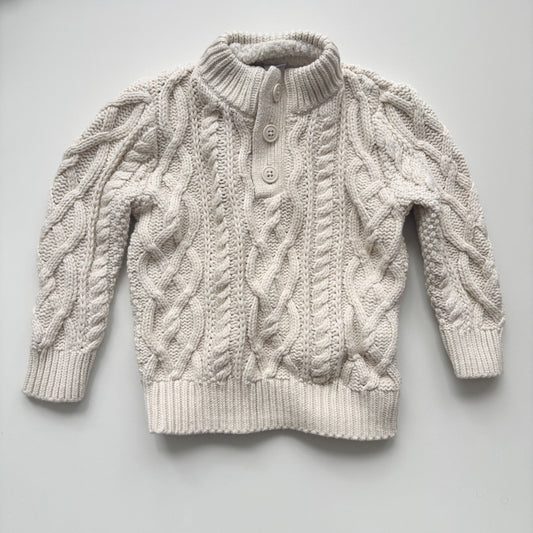 Cream Cable Knit Sweater (2T)