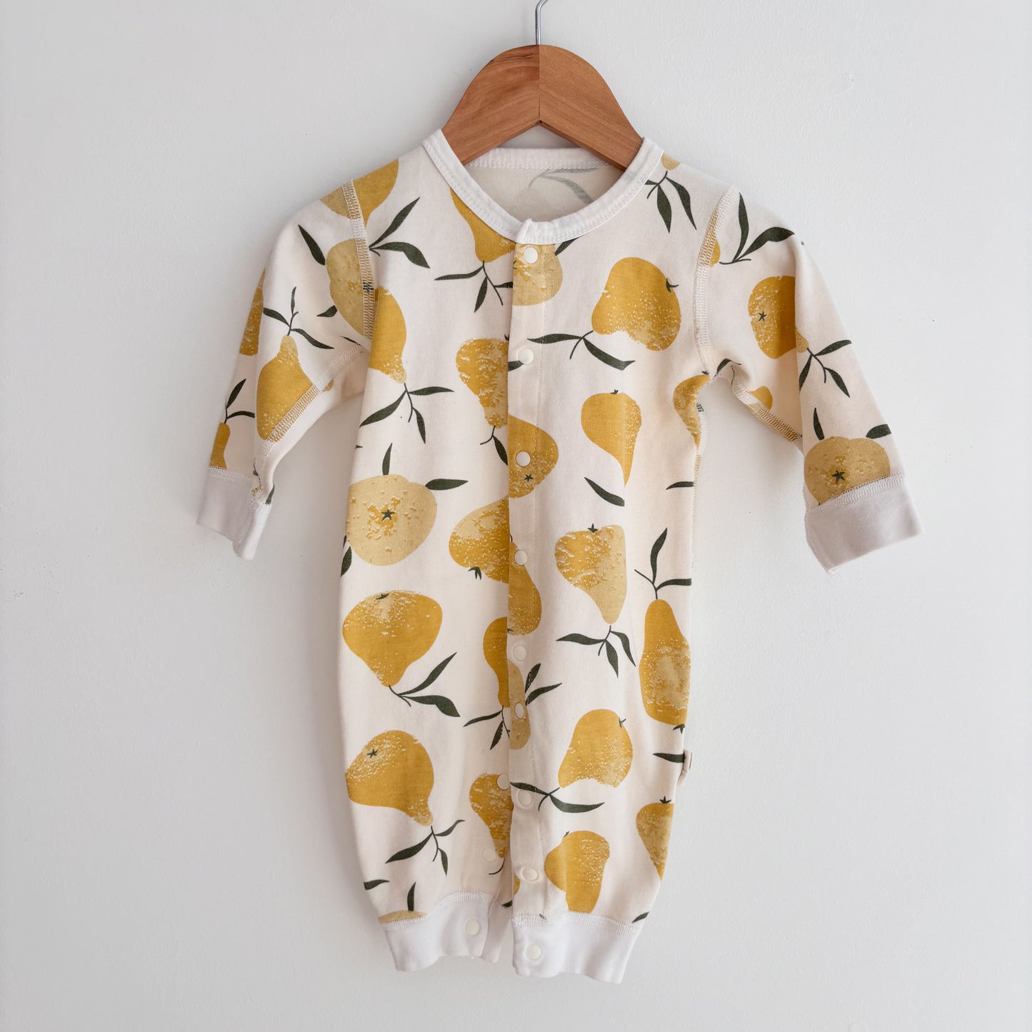 Pear Print Snap Romper (3-6M)