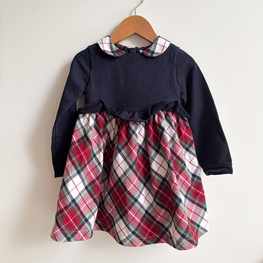 Navy Plaid Dress (24M)