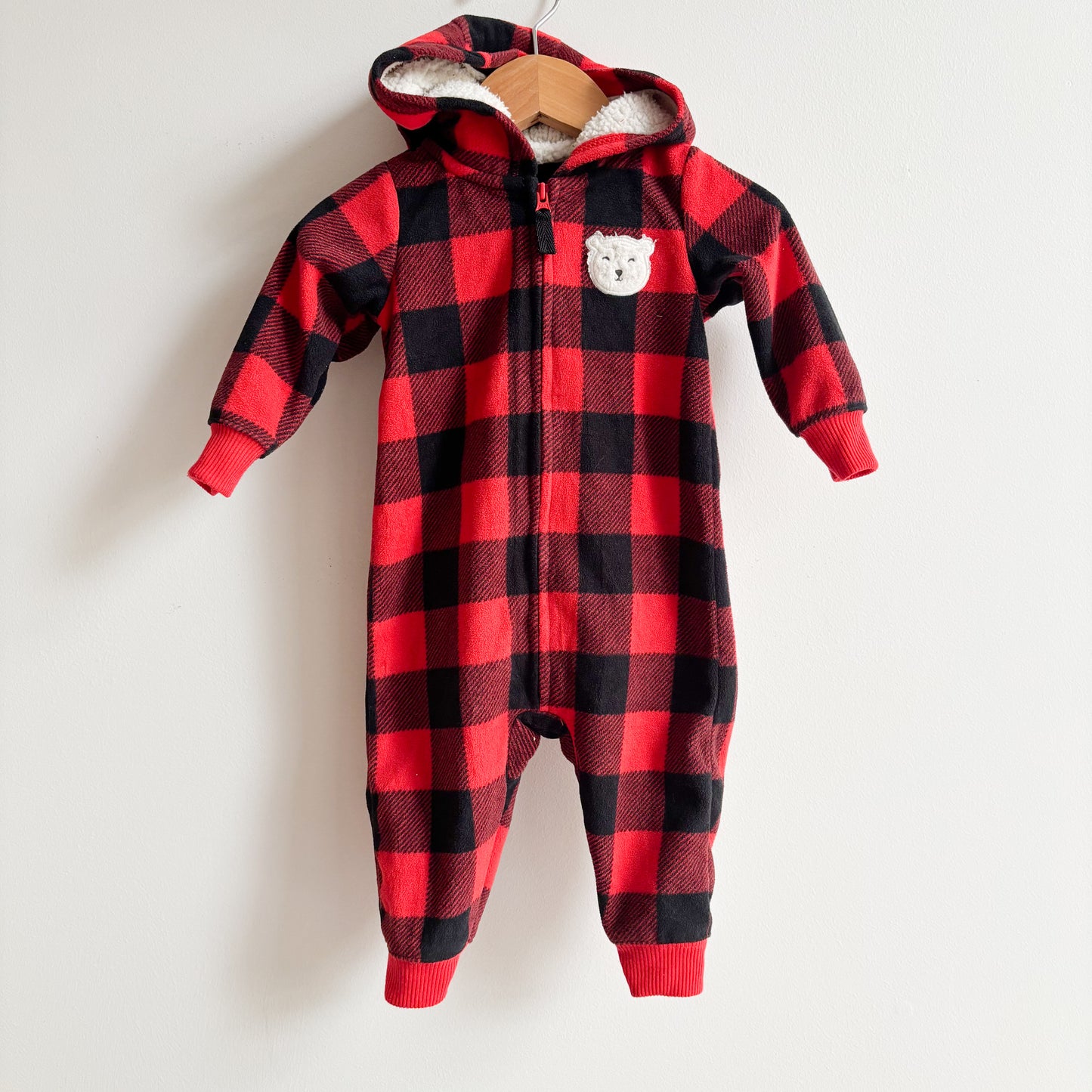 Fleece Hooded Romper (3-6M)