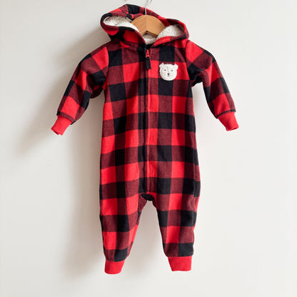 Fleece Hooded Romper (3-6M)