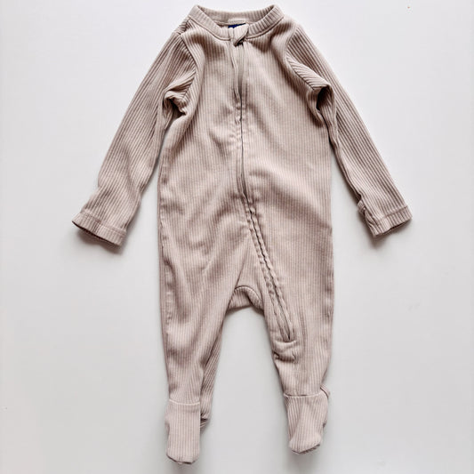 Beige Ribbed Sleeper (0-3M)
