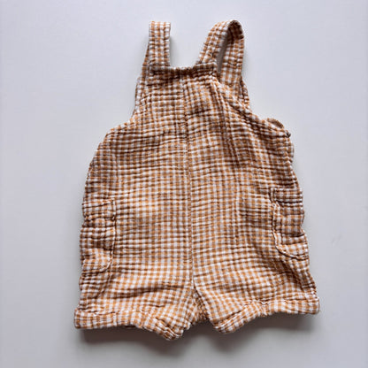Yellow Gingham Muslin Romper (6-9M)