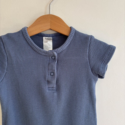 Blue Waffle  Romper (2T)