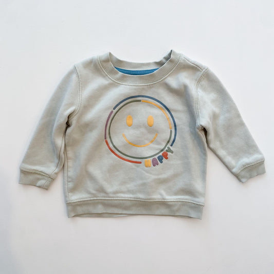 Pale Green Smiley Sweatshirt (12-18M)