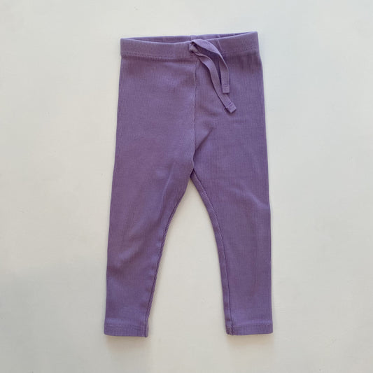 Purple Ribbed Leggings (12-18M)