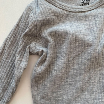 Grey Ribbed Bodysuit (3-6M)