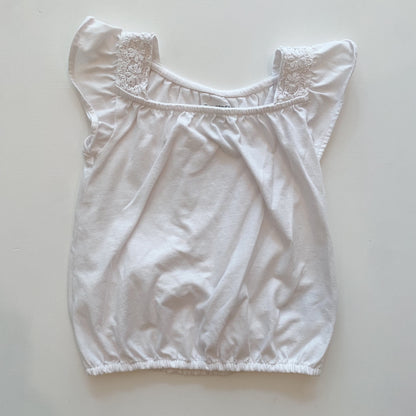 White Lace Trim Tee (6Y)