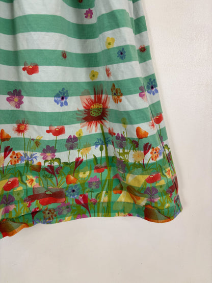 Green + Baby Blue Striped Dress (8Y)