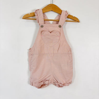 Pink Heart Pocket Shortalls (6-9M)