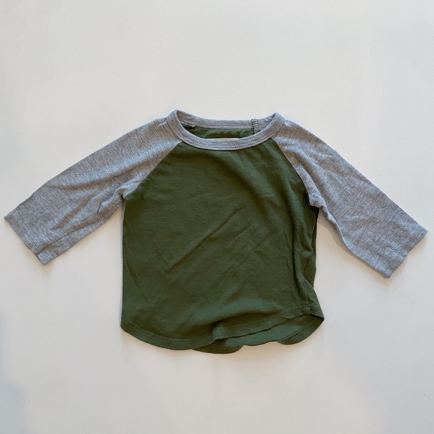 Grey + Green Baseball Tee (6-12M)