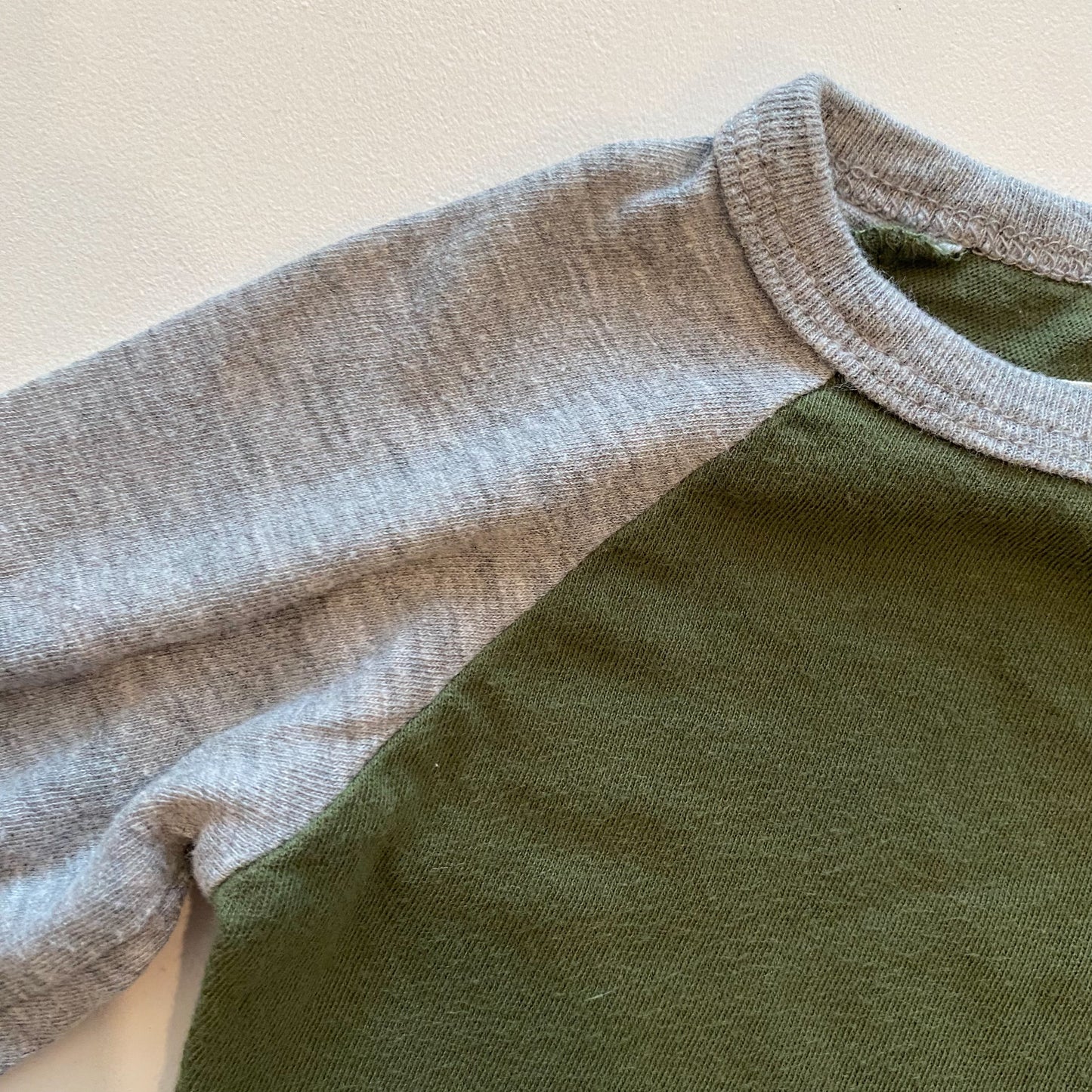 Grey + Green Baseball Tee (6-12M)