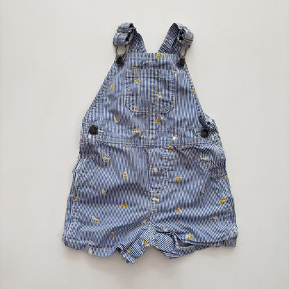 Striped Shortalls w/ Dog Print (6-9M)