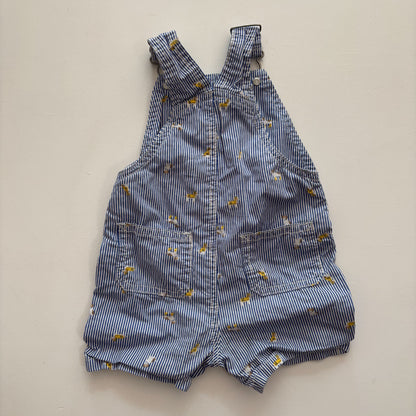 Striped Shortalls w/ Dog Print (6-9M)