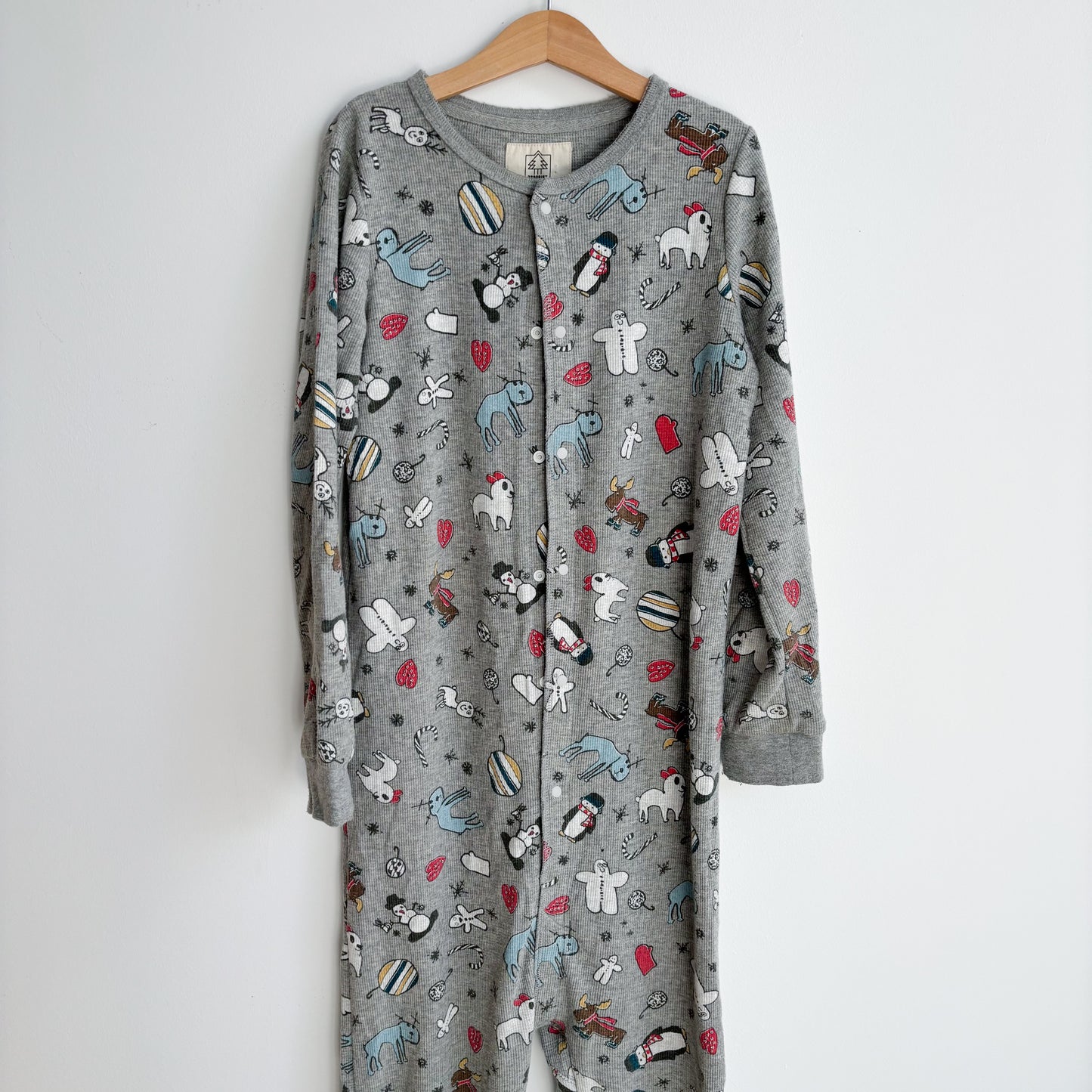 Waffle Knit One Piece Pajamas (8-10Y)