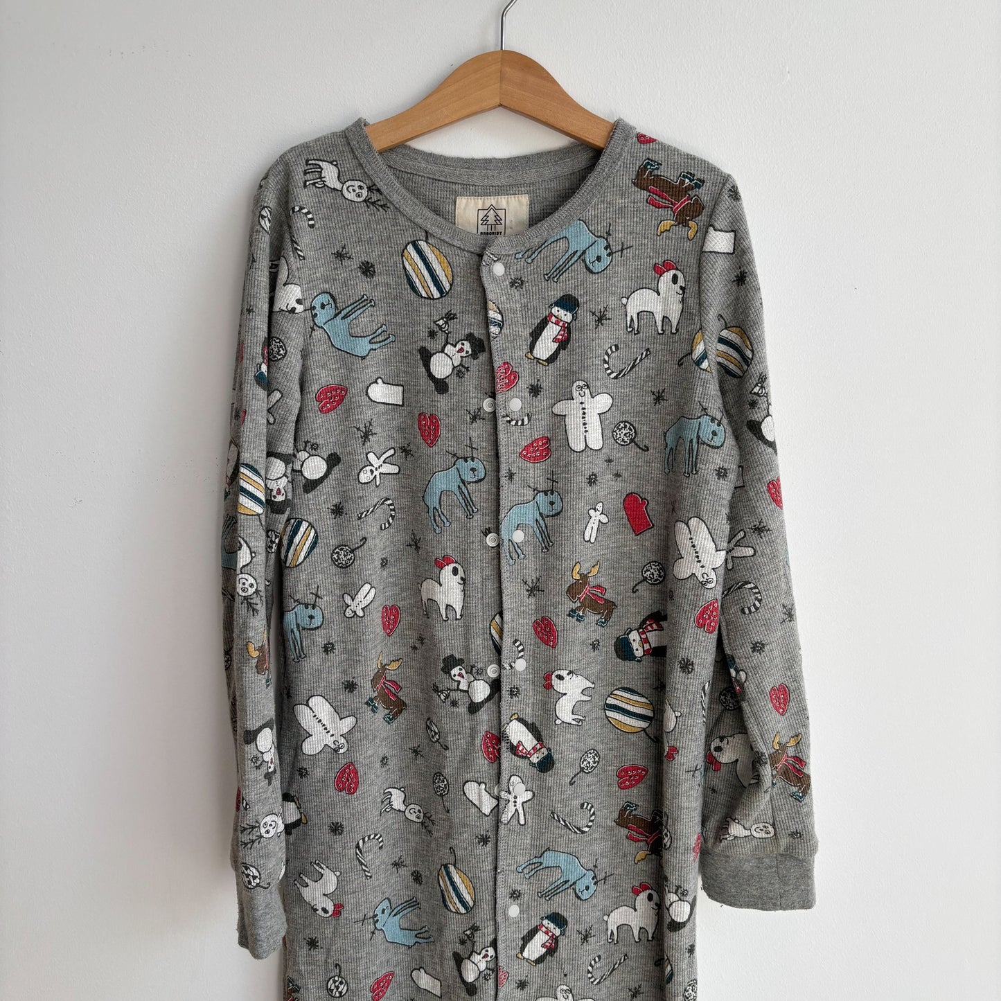 Waffle Knit One Piece Pajamas (8-10Y)